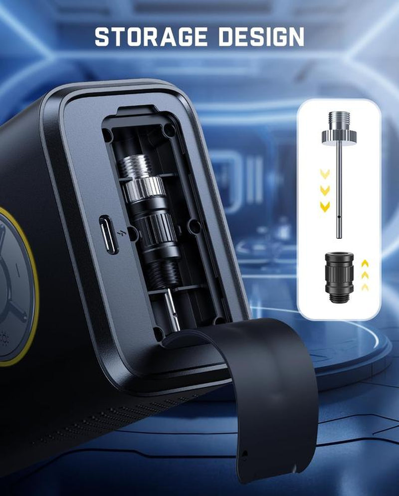 Portable Tire Inflator: Smart ON/OFF Hose Design