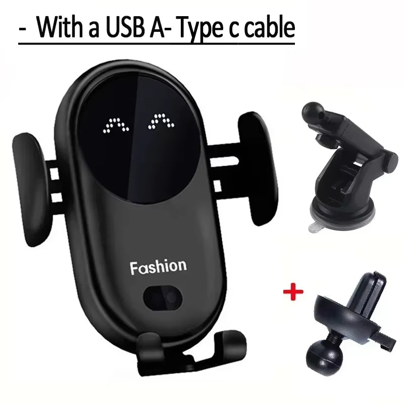 AutoGrip Wireless Car Charger – Infrared Sensor Mount & Fast Charging Stand for iPhone & Samsung