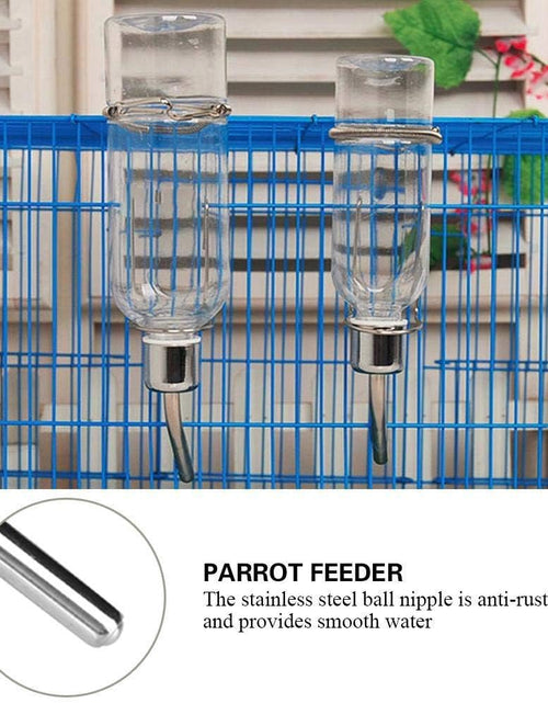 Load image into Gallery viewer, Pet Water Dispenser Automatic Pet Water Feeder Pet Hanging Water Feeding Bottle Hamster Water Bottle Water Feeder for Birds with Stainless Steel Ball Nipple
