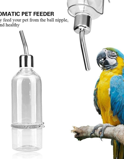 Load image into Gallery viewer, Pet Water Dispenser Automatic Pet Water Feeder Pet Hanging Water Feeding Bottle Hamster Water Bottle Water Feeder for Birds with Stainless Steel Ball Nipple
